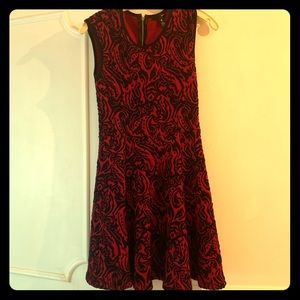 Aqua black and red dress
